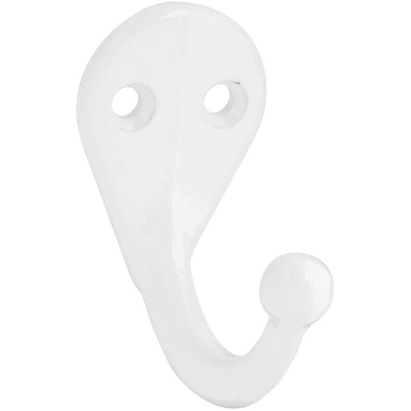 N248377 National White Single Cloth Wardrobe Hook, 2 per Card