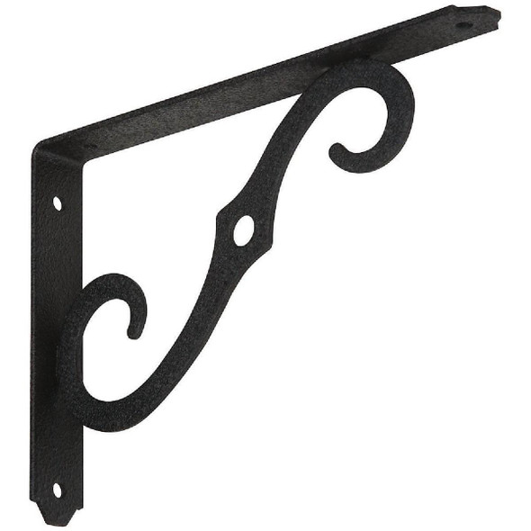 N229427 National 152 8 In. D. x 5-1/2 In. H. Black Steel Ornamental Shelf Bracket/Plant Hanger