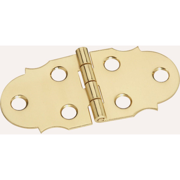 N211805 National 2-7/8 In. x 1-5/16 In. Polished Brass Decorative Hinge (2-Pack)