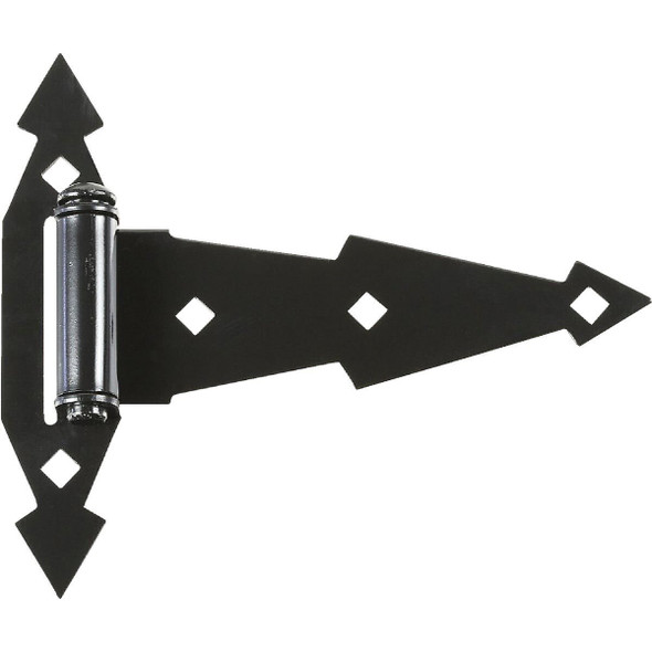 N165480 National Black 7 In. Steel Tee Hinge, (2-Pack)