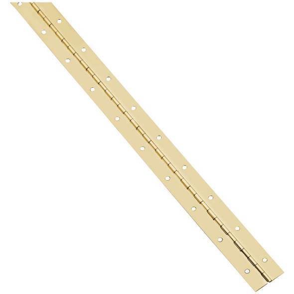 N148205 National Steel 1-1/16 In. x 30 In. Bright Brass Continuous Hinge