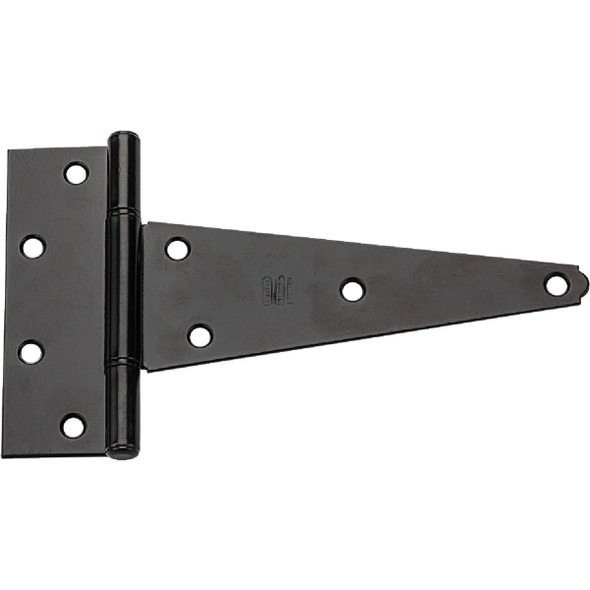 N129213 National V286 8 In. Black Heavy-Duty Tee Hinge (2-Pack)