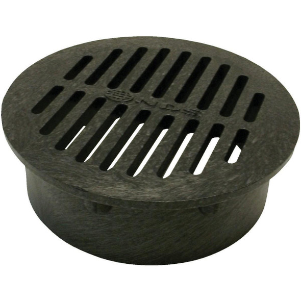 40 NDS 6 In. Black PVC Round Grate