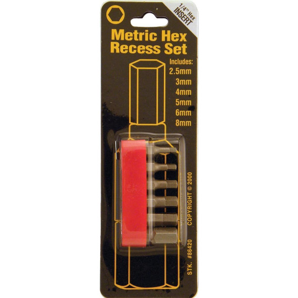 86420 Best Way Tools 6-Piece Hex Metric Insert Screwdriver Bit Set