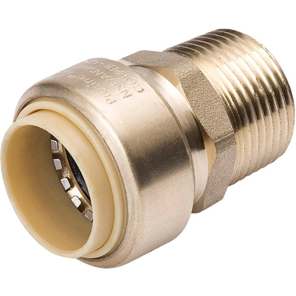 6630-105 ProLine 1 In. x 1 In. MPT Brass Push Fit Adapter