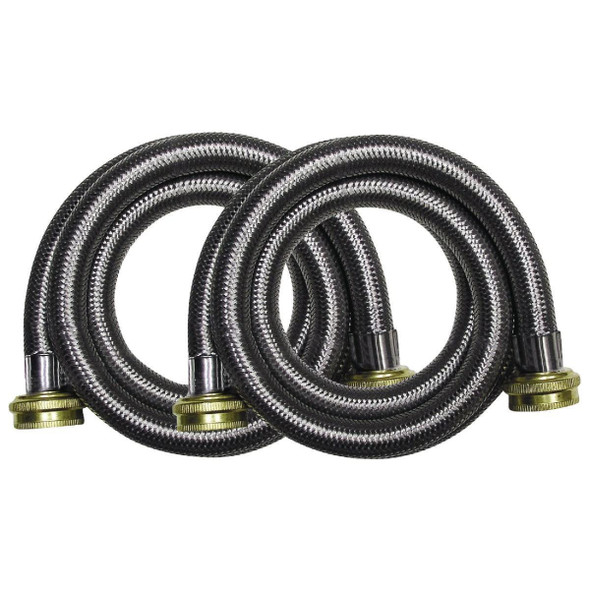 496-212DPDIB B&K 5 Ft. Stainless Steel 125 psi Washing Machine Hose (2-Pack)