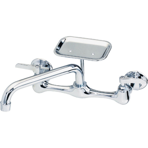 123-009NL B&K Polished Chrome 2-Handle 8 In. Utility Faucet