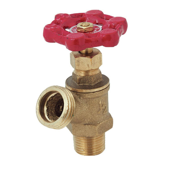 102-703 ProLine 1/2 In. MIP x 3/4 In. Hose Thread Brass Boiler Drain with Stuffing Box