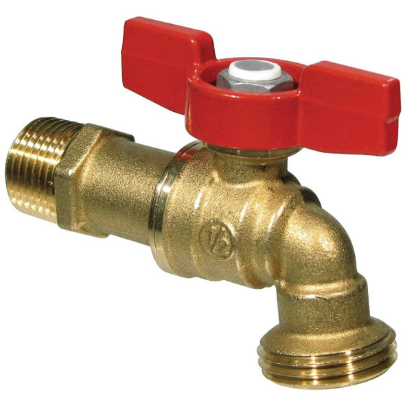 103-023 B & K ProLine Forged Brass 1/2 In. MIP X 3/4 In. Male Hose Thread Ball Hose Bibb
