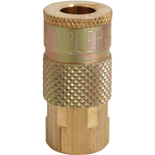 S-785 Milton Tru-Flate 1/4 In. FPT T-Style Brass Coupler