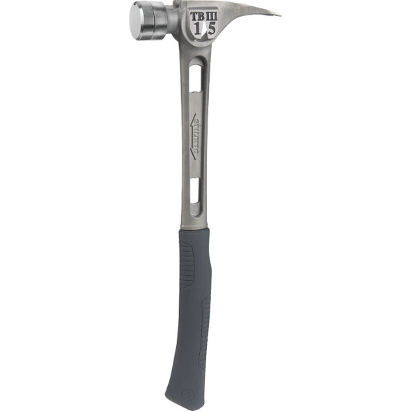 TB3SC Stiletto TiBone III 15 Oz. Smoothed-Face Framing Hammer with Curved Titanium Handle