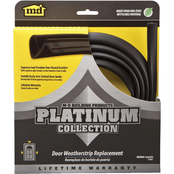 91891 M-D 84" Brown Door Jambs Weatherstrip Replacement
