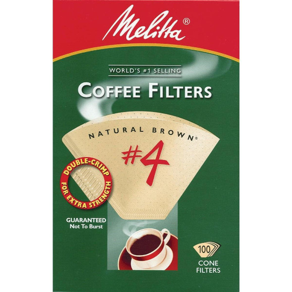 624602 Melitta #4 Cone 8-12 Cup Brown Coffee Filter (100-Pack)
