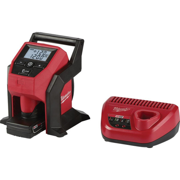 2475-21XC Milwaukee M12 12-Volt Lithium-Ion 120 psi Compact Cordless Inflator Kit