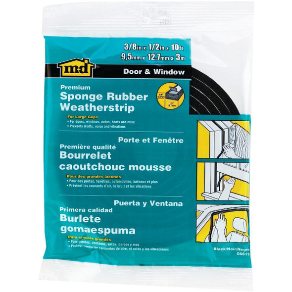 06619 M-D 3/8" 1/2" 10' Auto & Marine Weatherstrip