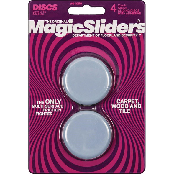 04050 Magic Sliders 2 In. Round Self Adhesive Furniture Glide,(4-Pack)