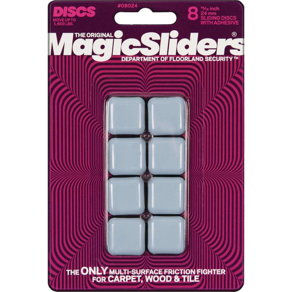 08024 Magic Sliders 15/16 In. Square Self Adhesive Furniture Glide,(8-Pack)