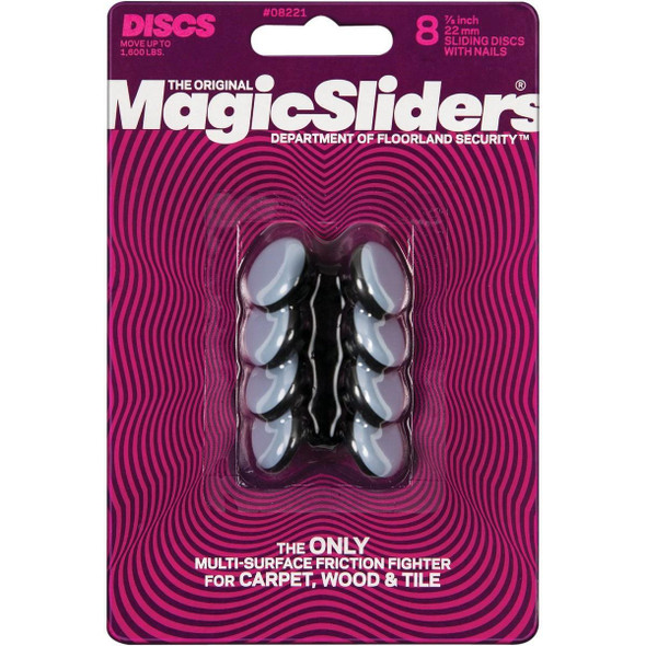 08221 Magic Sliders 7/8 In. Round Nail on Furniture Glide,(8-Pack)