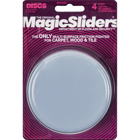 04100 Magic Sliders 4 In. Round Furniture Glide,(4-Pack)