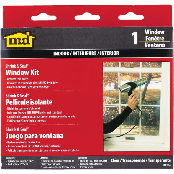 04184 M-D Shrink & Seal 42 In. x 62 In. Indoor Window Insulation Kit