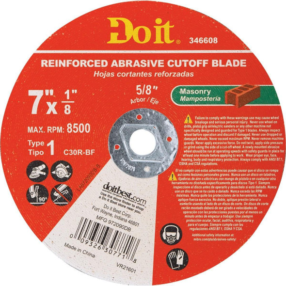 972090DB Type 1 7 In. x 1/8 In. x 5/8 In. Masonry Cut-Off Wheel