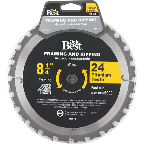 415761DB Professional 8-1/4 In. 24-Tooth Framing Circular Saw Blade