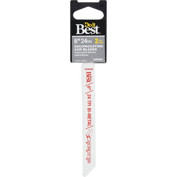 822621DB Bi-Metal 6 In. 24 TPI Metal Reciprocating Saw Blade (2-Pack)