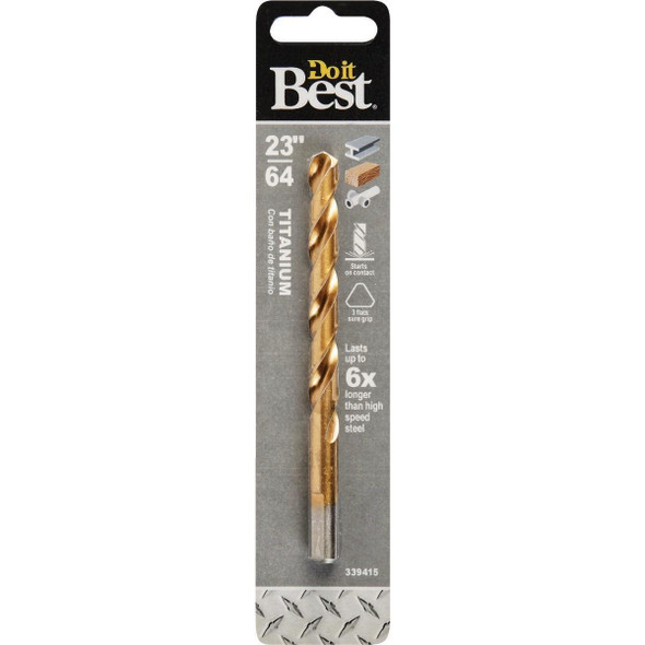 220201DB 23/64 In. Titanium Drill Bit