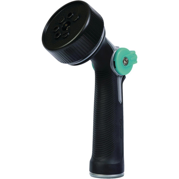813762-1001 Gilmour Metal 7-Pattern Thumb Control Nozzle, Black & Green