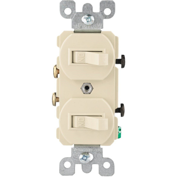 S01-05224-2IS Leviton Single Pole Ivory 15A Quiet Duplex Switch