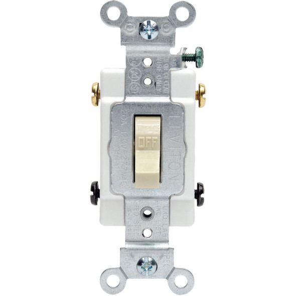S07-CS220-2IS Leviton Toggle Ivory 20A Grounded Quiet Double Pole Switch