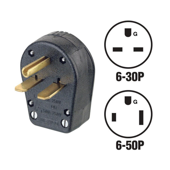 R55-00931-00E Leviton 30A/50A 250V 3-Wire 2-Pole Dual Power Plug