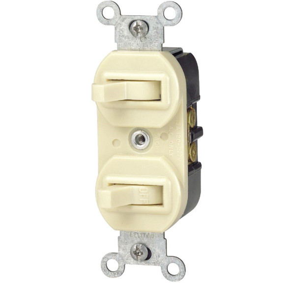 R61-05241-IKS Leviton Single Pole & 3-Way Ivory 15A Duplex Switch