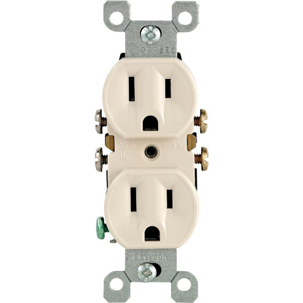 M26-05320-TMP Leviton 15A Light Almond Shallow Grounded 5-15R Duplex Outlet (10-Pack)