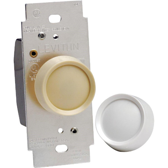 C26-RDL06-0TW Leviton White/Light Almond Universal Push On-Off Rotary Dimmer Switch