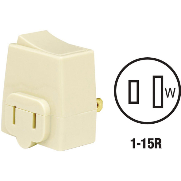 C29-01469-00I Leviton Ivory 13A Plug-In Switch Adapter