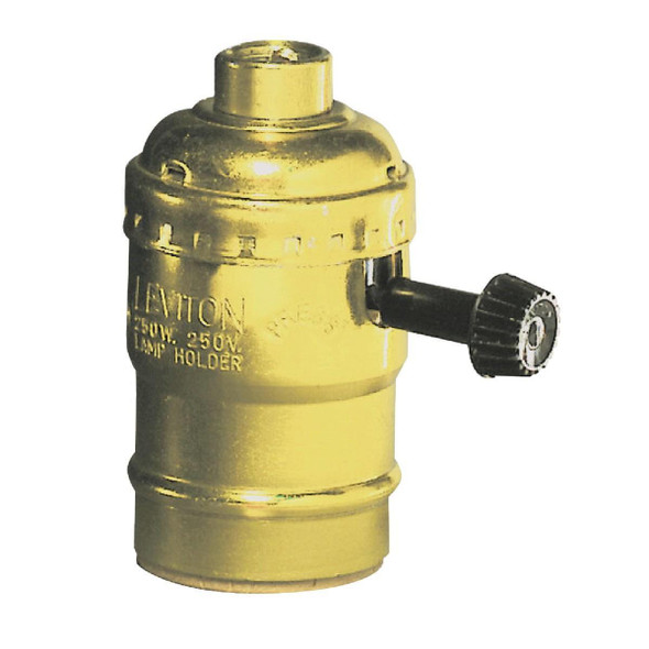 C20-07090-0PG Turn-Knob Medium Base Polished Gilt Lamp Socket