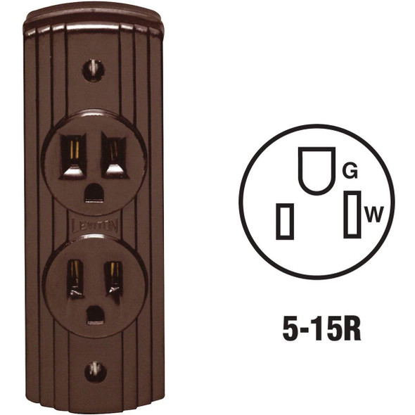 C20-5238 Leviton 15A Surface Mount Brown 5-15R Power Outlet