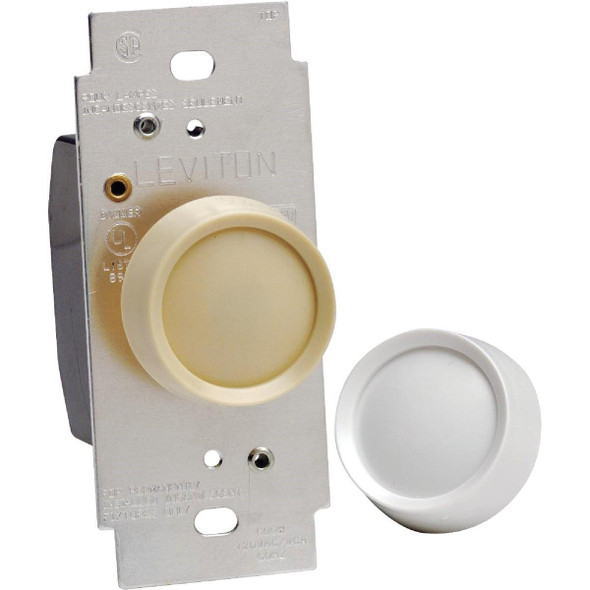 C26-RNL06-0TW Leviton White/Light Almond Universal Turn On-Off Rotary Dimmer Switch