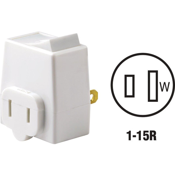 C28-01469-00W Leviton White 13A Plug-In Switch Adapter