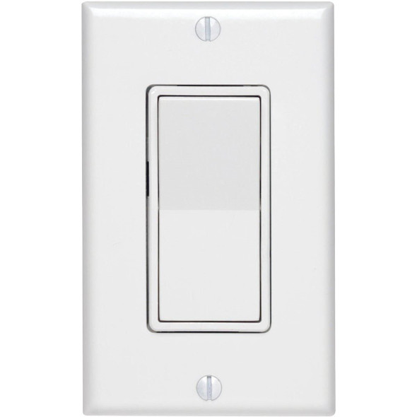 C28-05671-02W Residential Grade 15 Amp Rocker Single Pole Switch, White
