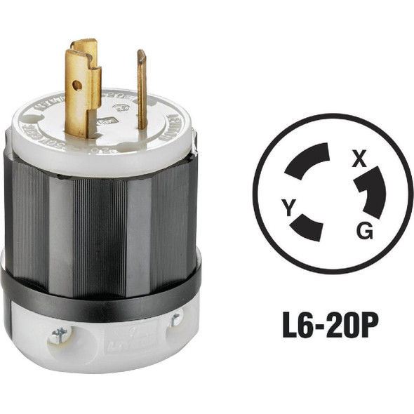 121-02321-0PB Leviton 20A 250V 3-Wire 2-Pole Industrial Grade Locking Cord Plug