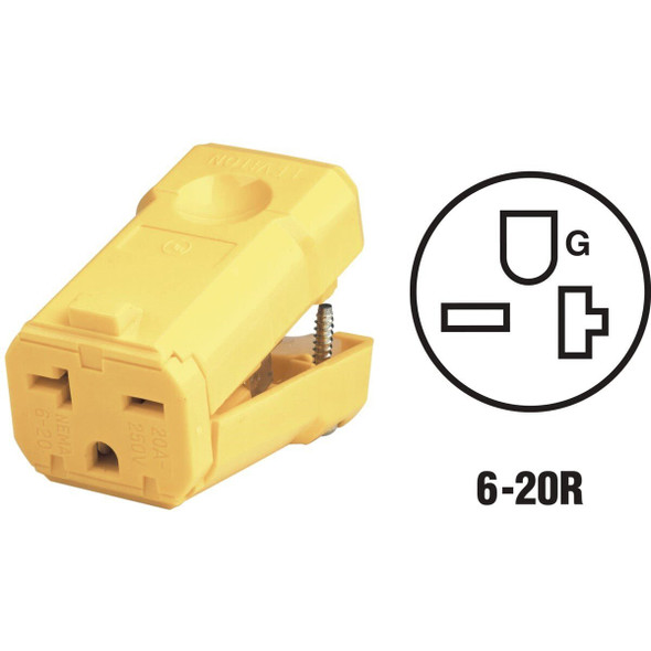 081-05459-0VY Leviton 20A 250V 3-Wire 2-Pole Python Cord Connector