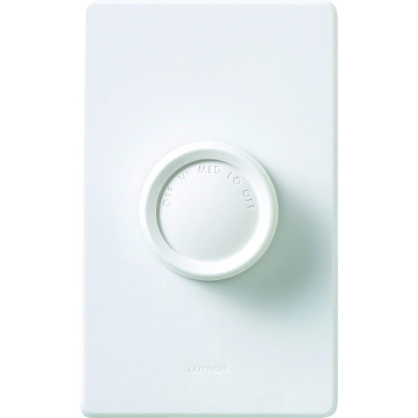 FSQ-2FH-DK Lutron Ivory/White 3-Speed Single-Pole Rotary Fan Control Switch