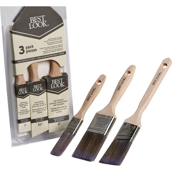 789604 Best Look Polyester Paint Brush Set (3-Piece)