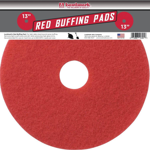 TKL13R Lundmark 13 In. High Gloss Red Scrub Pad (5-Pack)