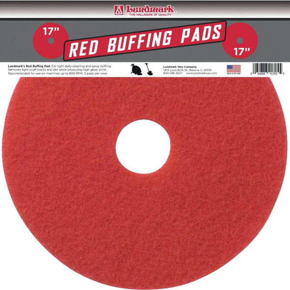 TKL17R Lundmark 17 In. Red Scrub Pad (5-Pack)