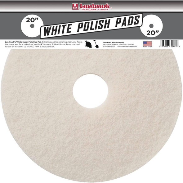 TKL20W Lundmark 20 In. White 175 to 300 RPM Buffing Pad (5-Pack)