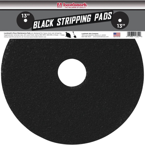 TKL13B Lundmark 13 In. Thick Line Black Stripping Pad (5-Pack)