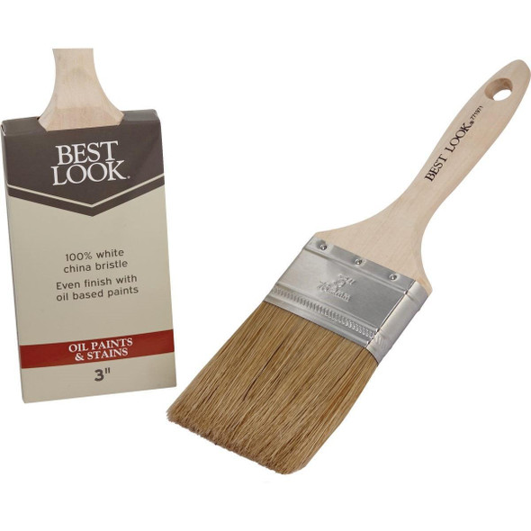771971 Best Look 3 In. Flat White Natural China Bristle Paint Brush